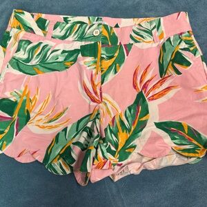 Crown & Ivy High Waist Pink and Green Shorts